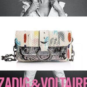 OBO. Zadig & Voltaire Kate Arty Snakeskin Chain Wallet